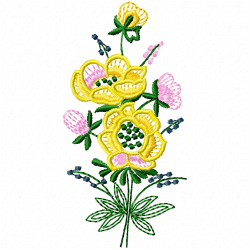 Flowers And Tree Embroidery Design 2